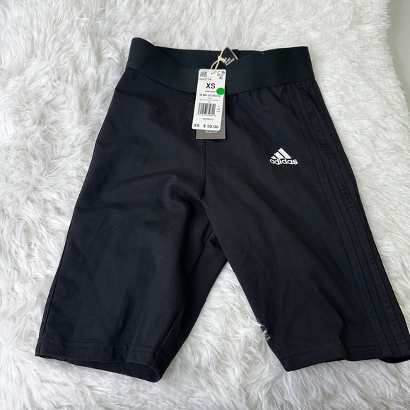 adidas Pants - New Women Adidas HA1774 MUST HAVES 3-STRIPES SHORT TIGHTS Multisport - Size XS